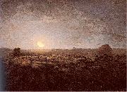Jean-Franc Millet The Sheep Meadow Moonlight oil on canvas